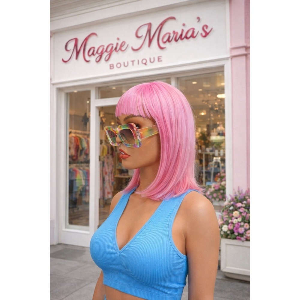 Sunglasses Women Multicolor Frame with Pink Case